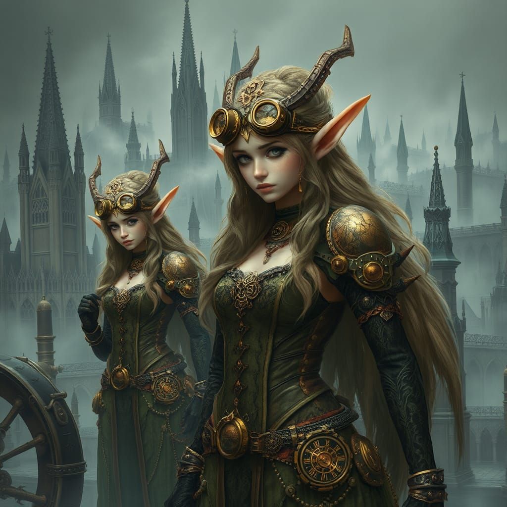 Steampunk Elves in a Gothic Metropolis