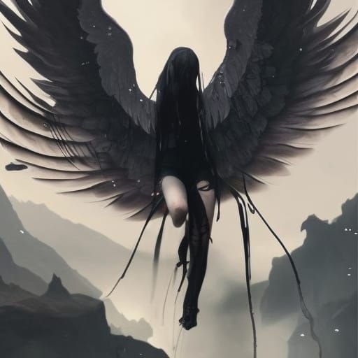 Billie Eilish Dark Angel in Hyperdetailed Digital Art