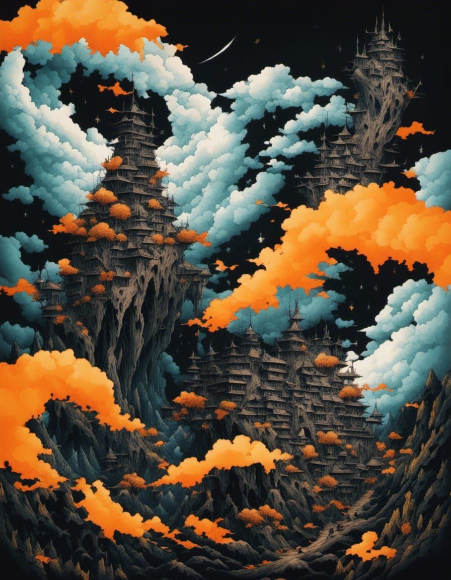 August Burghers in Pointy Hats: An Arzach-Inspired Scene