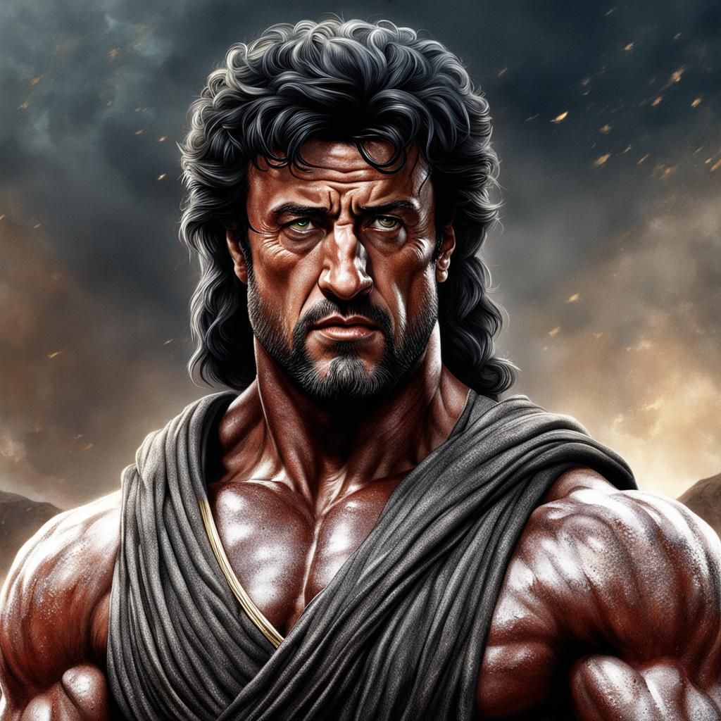 Muscular Young Moses Portrait in Realistic Style