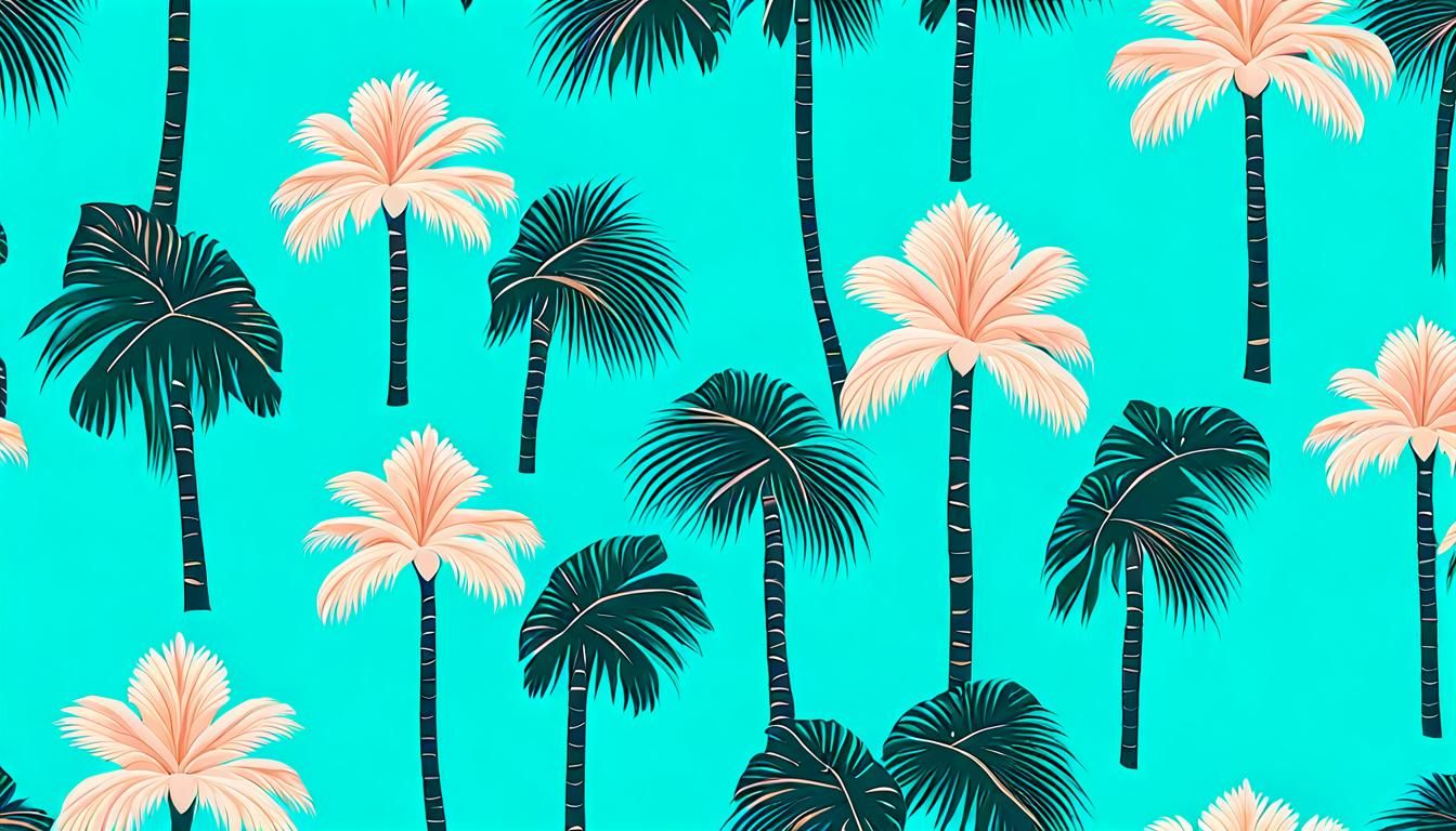 Tropical Beach Destination Poster in Flat Style