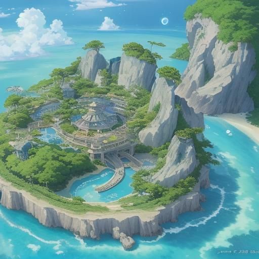 Anime Island Oasis: Japanese Manga Art