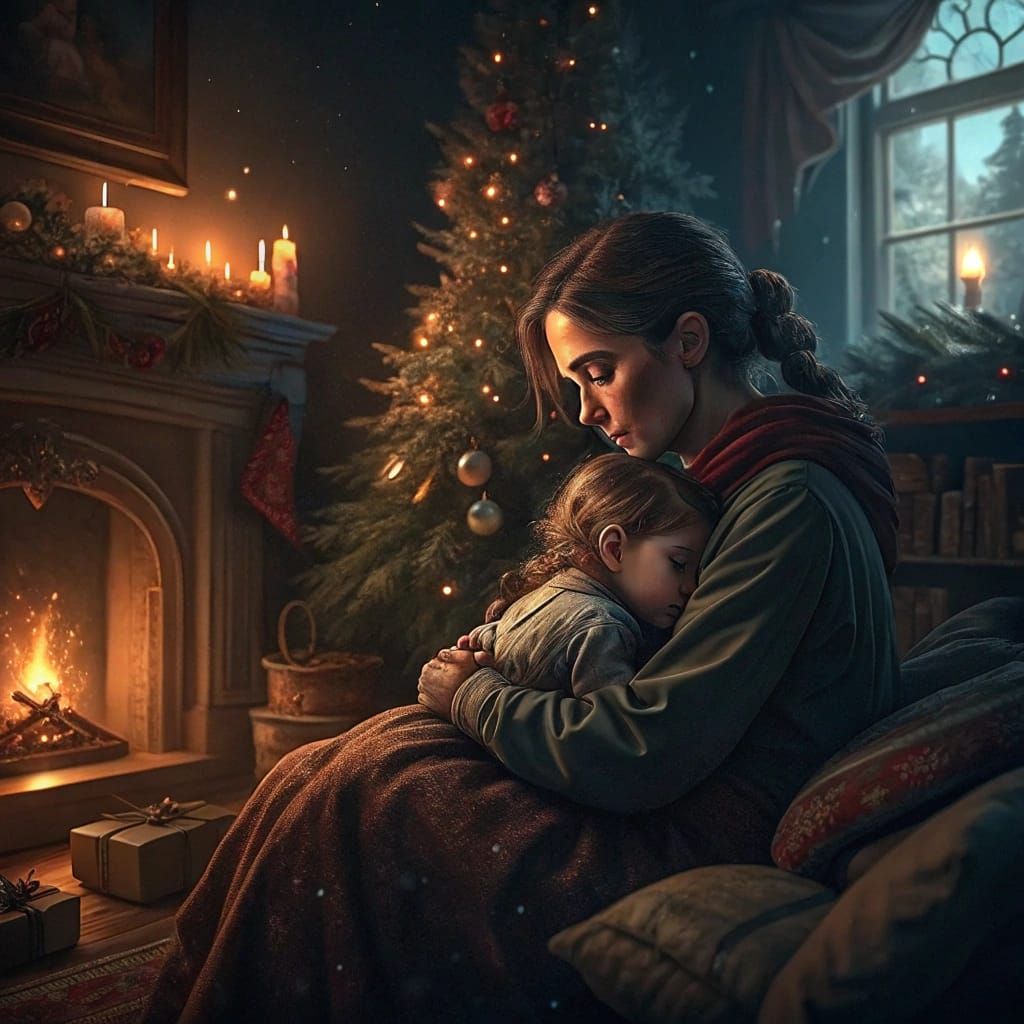 Motherly Love in Festive Twilight