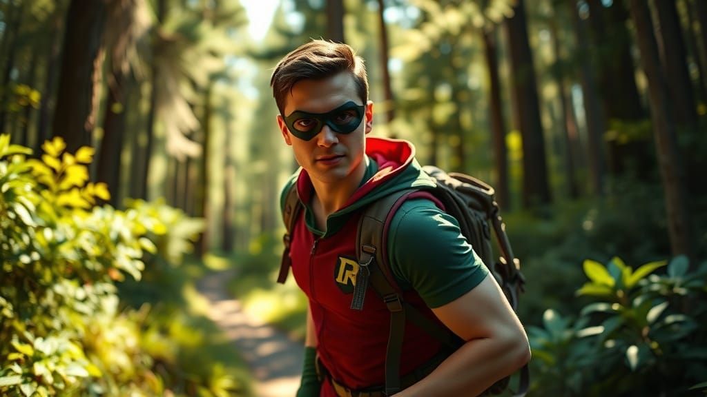 Determined Robin Embarks on a Forest Adventure