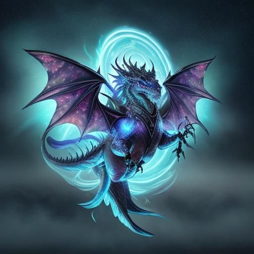 A majestic cosmic dragon