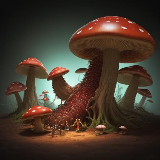 Fungal Action Figure in Monstrous 3D Rendering