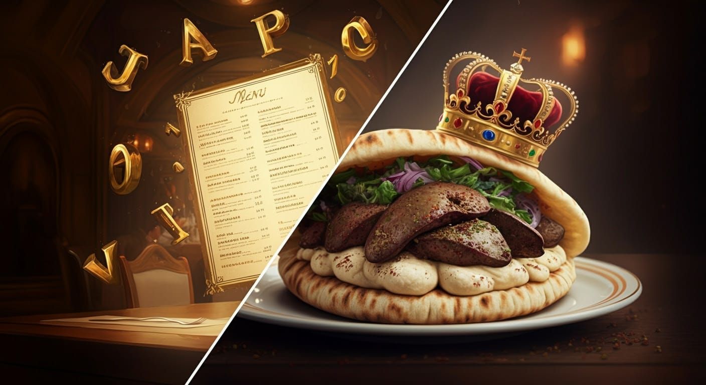 Split Scene Dining Dilemma in Realistic Comic Style