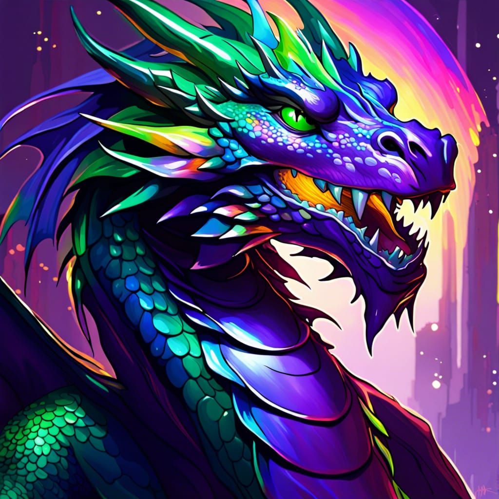 Iridescent Purple Dragon Concept Art