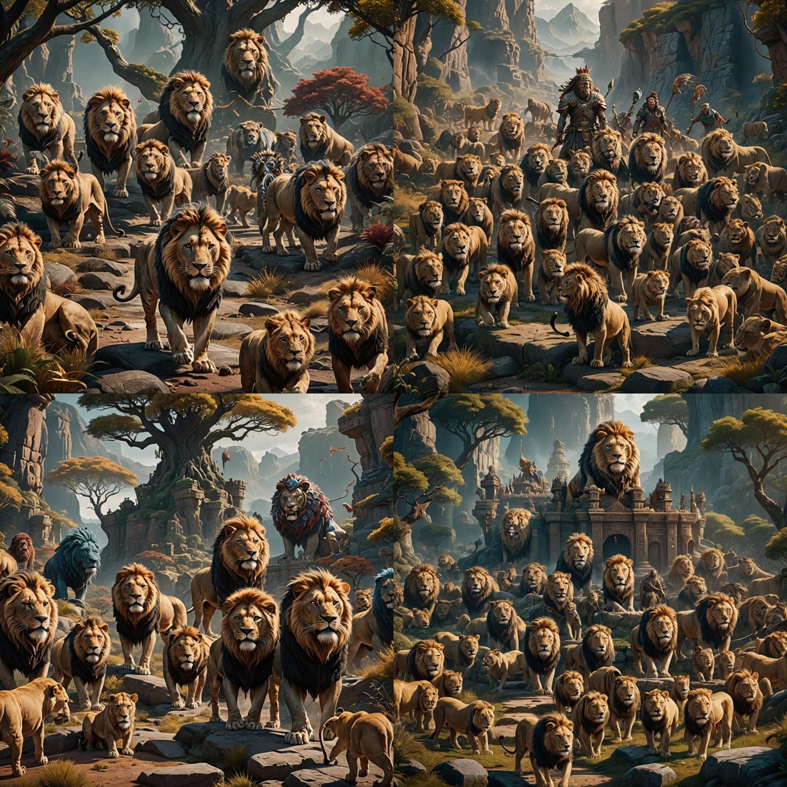 Fantastical Lion Tribe Concept Art