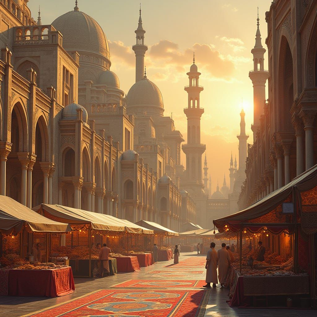 Majestic Desert Metropolis in Futuristic Architectural Style