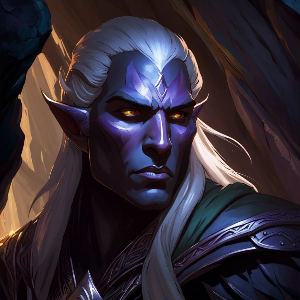 Drizzt Emerges: Hyperdetailed Portrait in Sunlight