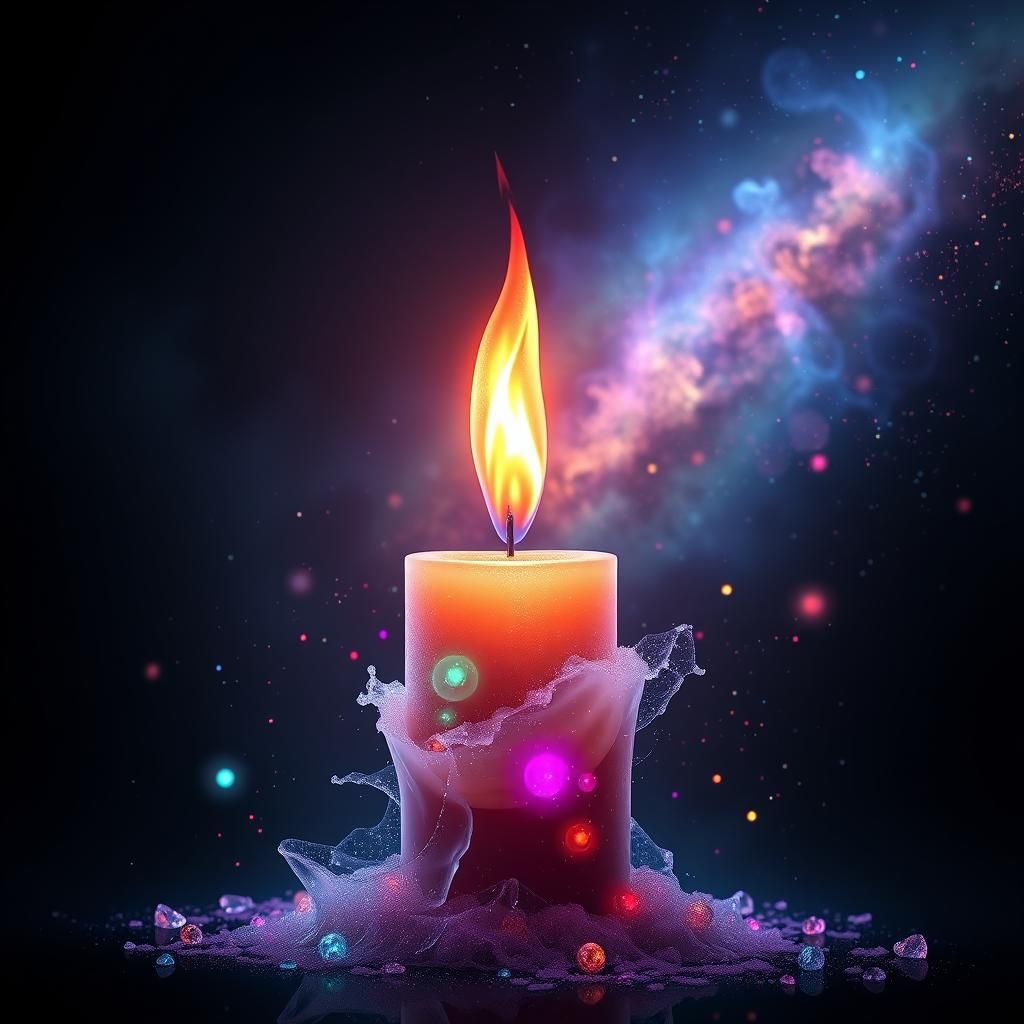 Galaxy Candle with Nebula and Stardust