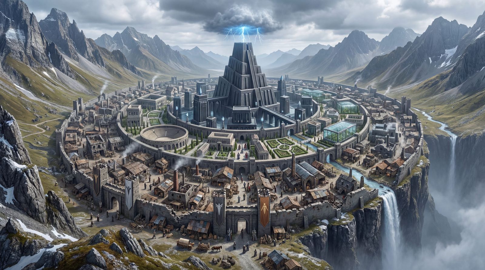 Pre-Flood City-State in Alpine Basin