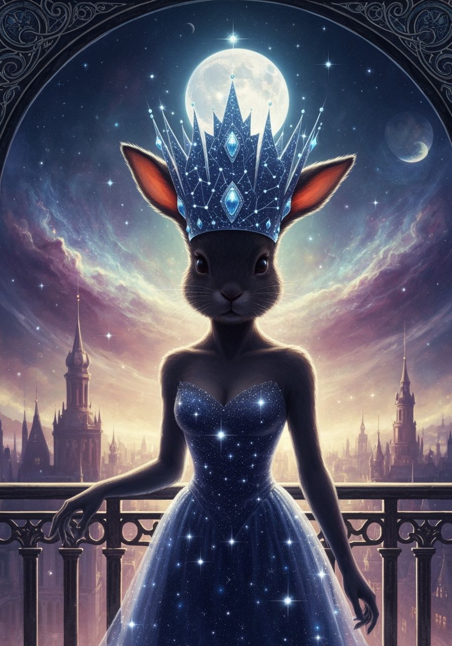 Ethereal Rabbit Queen with Constellation Crown