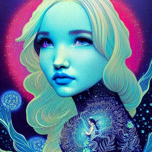 Angelic Renaissance Portrait with Luminous Sparkles