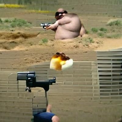 Man Holding Firearm in Realistic Style