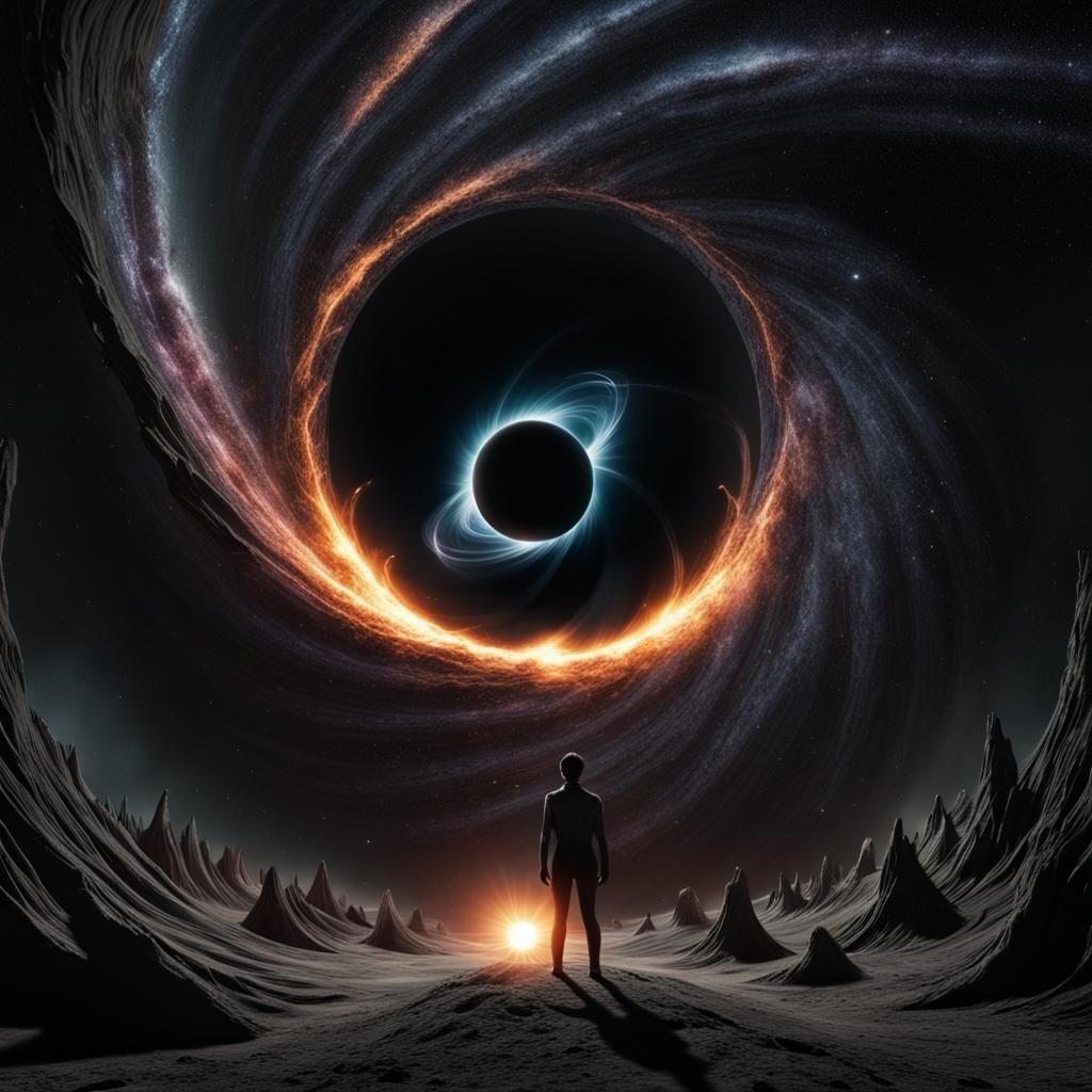 Solar Flare Eruption Near Black Hole in Space