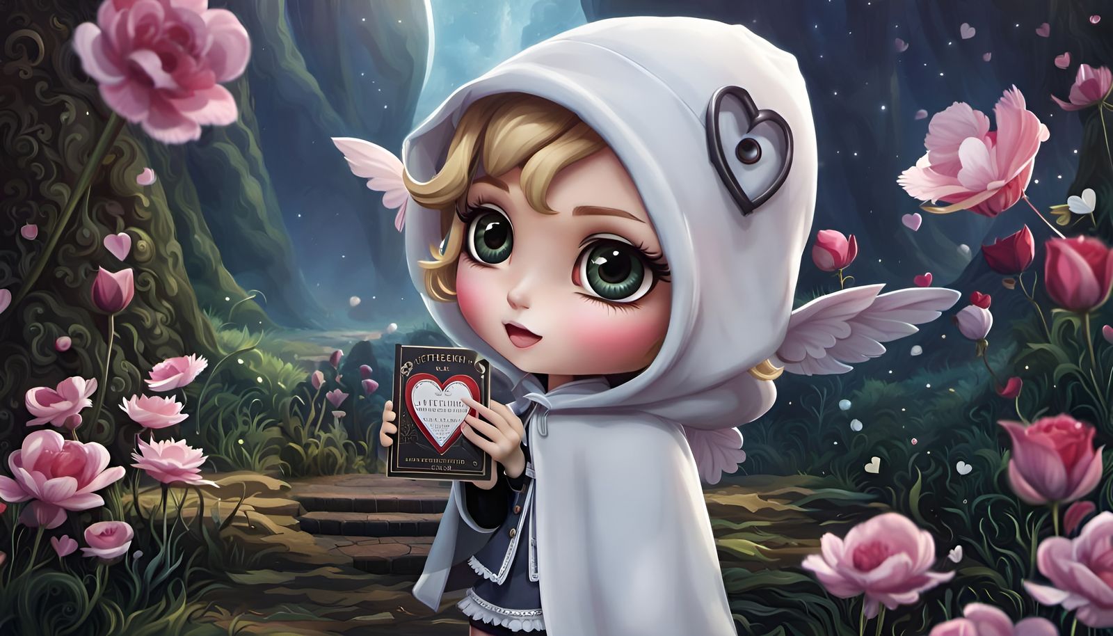 Gothic Valentine: Broken Heart in Hyperrealistic Surrealism