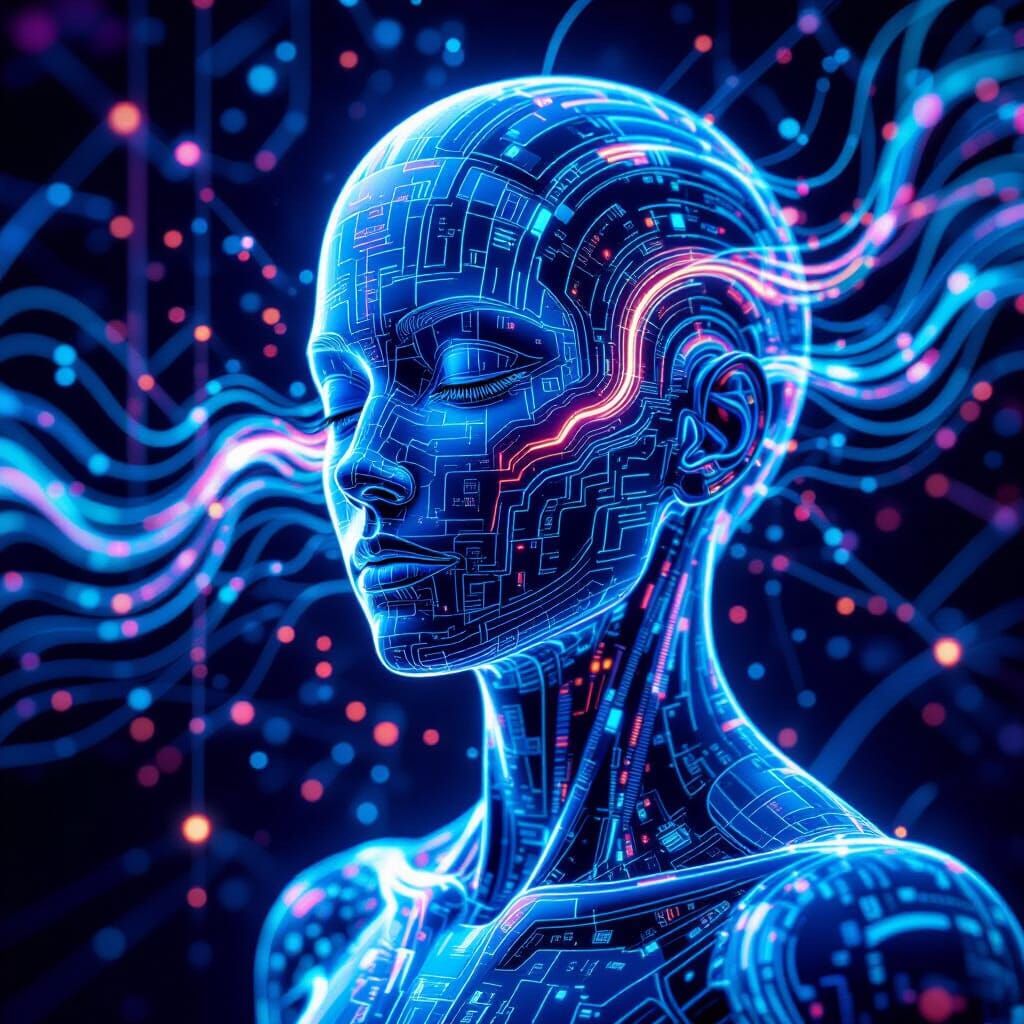 AI Self-Portrait in Digital Network