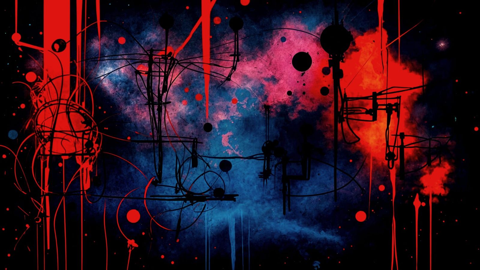 Abstract Scribbles in Vibrant Colors