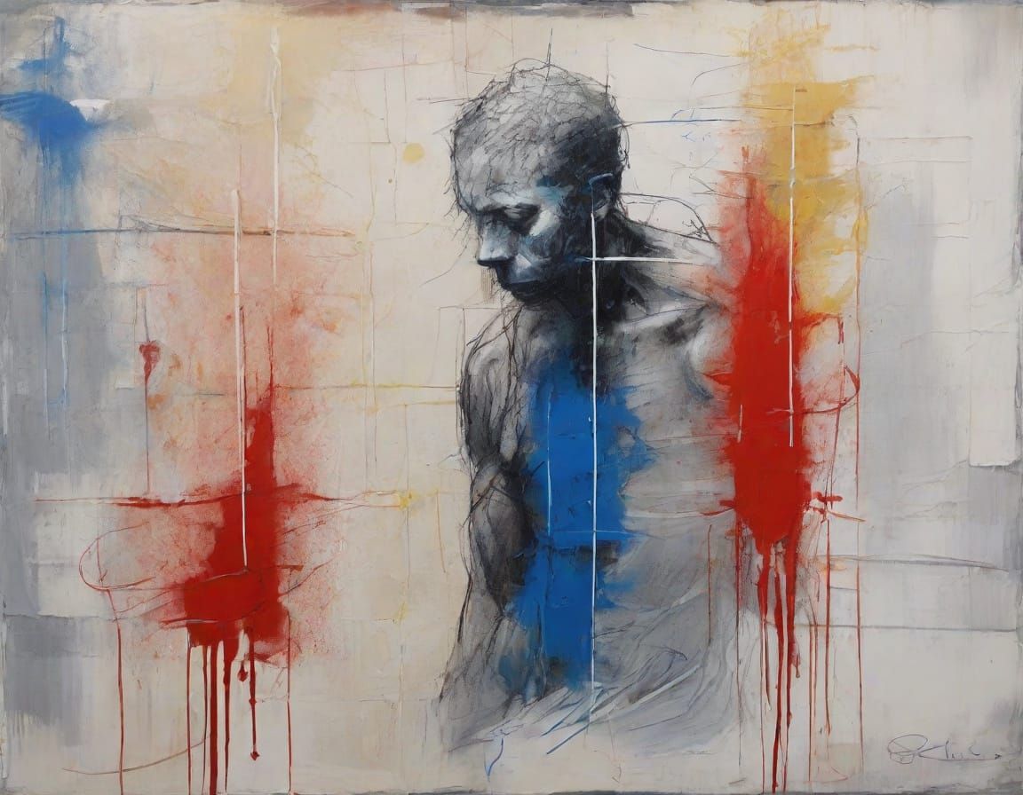 Expressionist Portrait in Heavy Brush Oil Painting