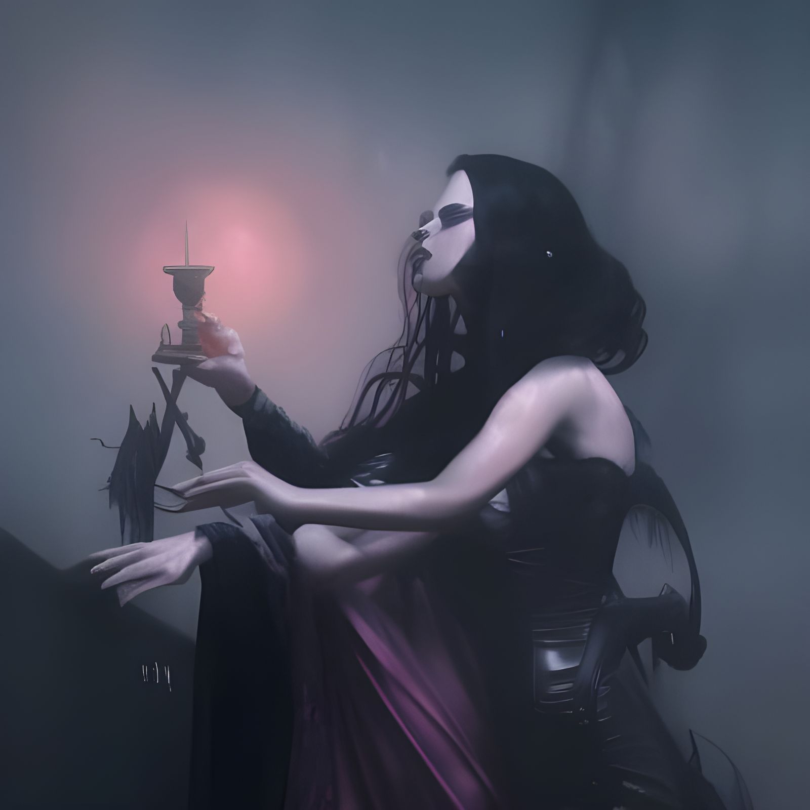 Gothic Dreams in Synthwave Neon Style