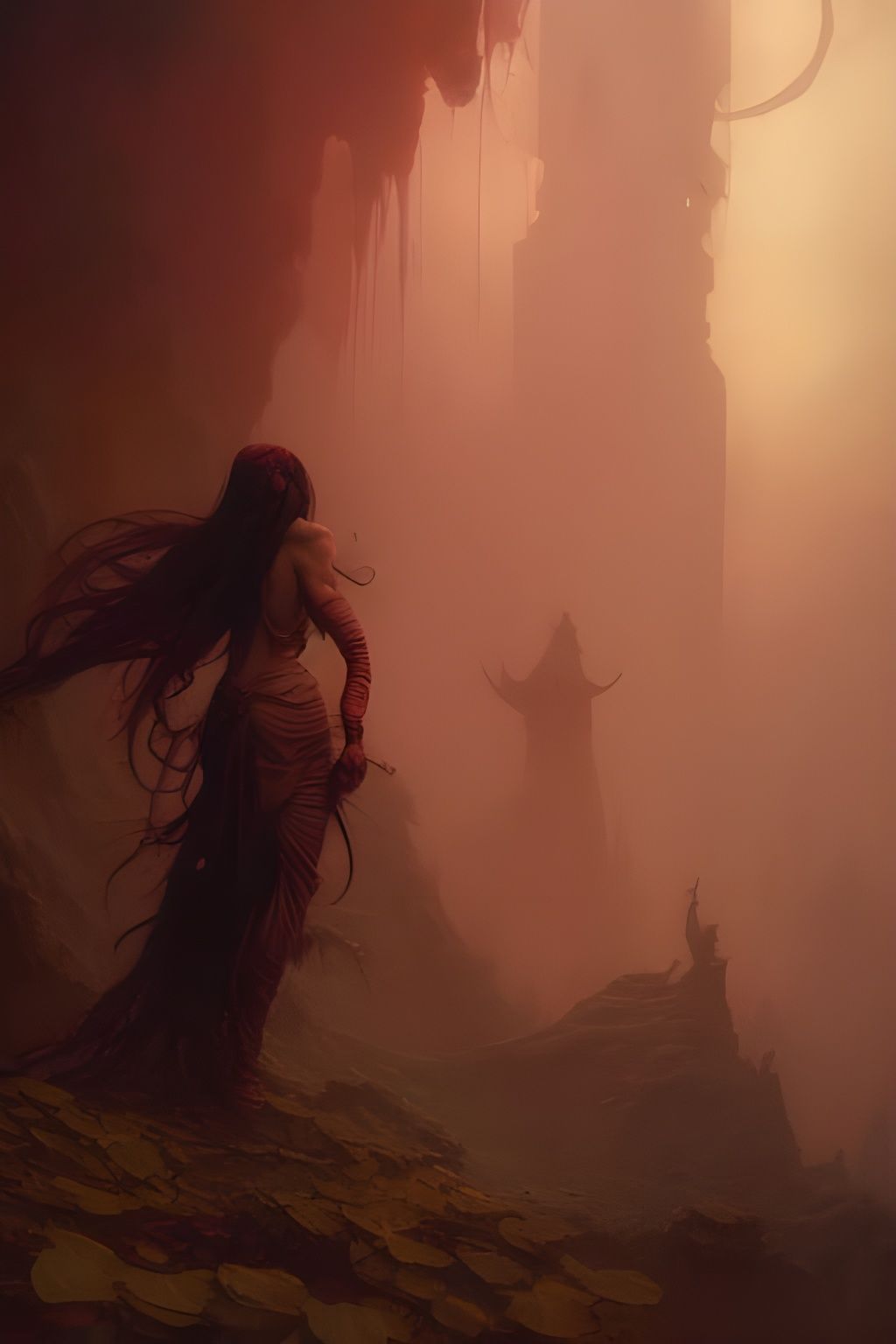 Hyperdetailed Demon Girl in Oil Painting Style