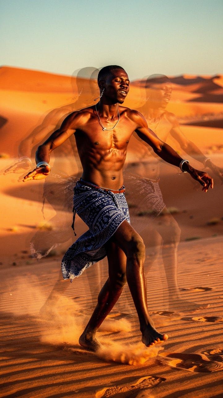 Young Tuaregh Dancer in Photorealistic Style