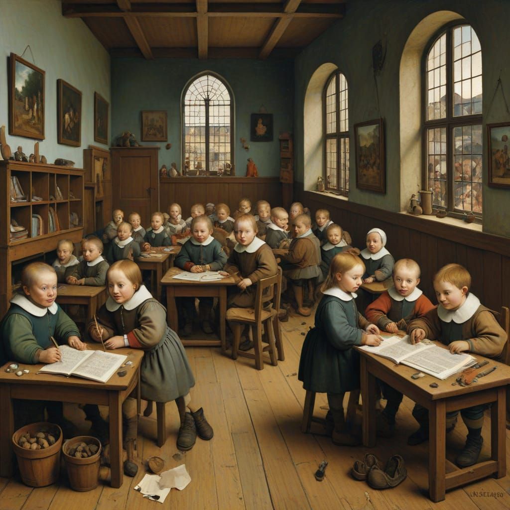 Children at Play in a Village Scene