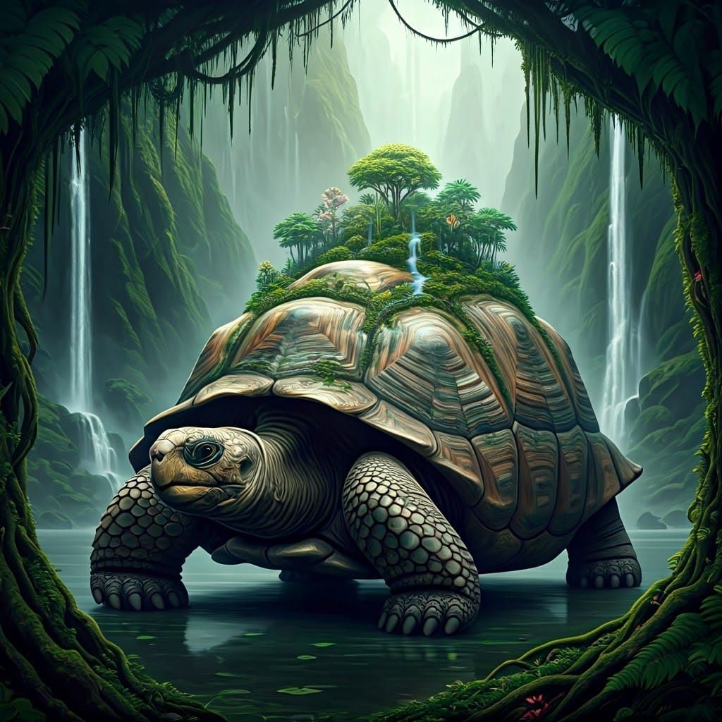 Gargantuan Tortoise Supports Vibrant Jungle Ecosystem in Eth...