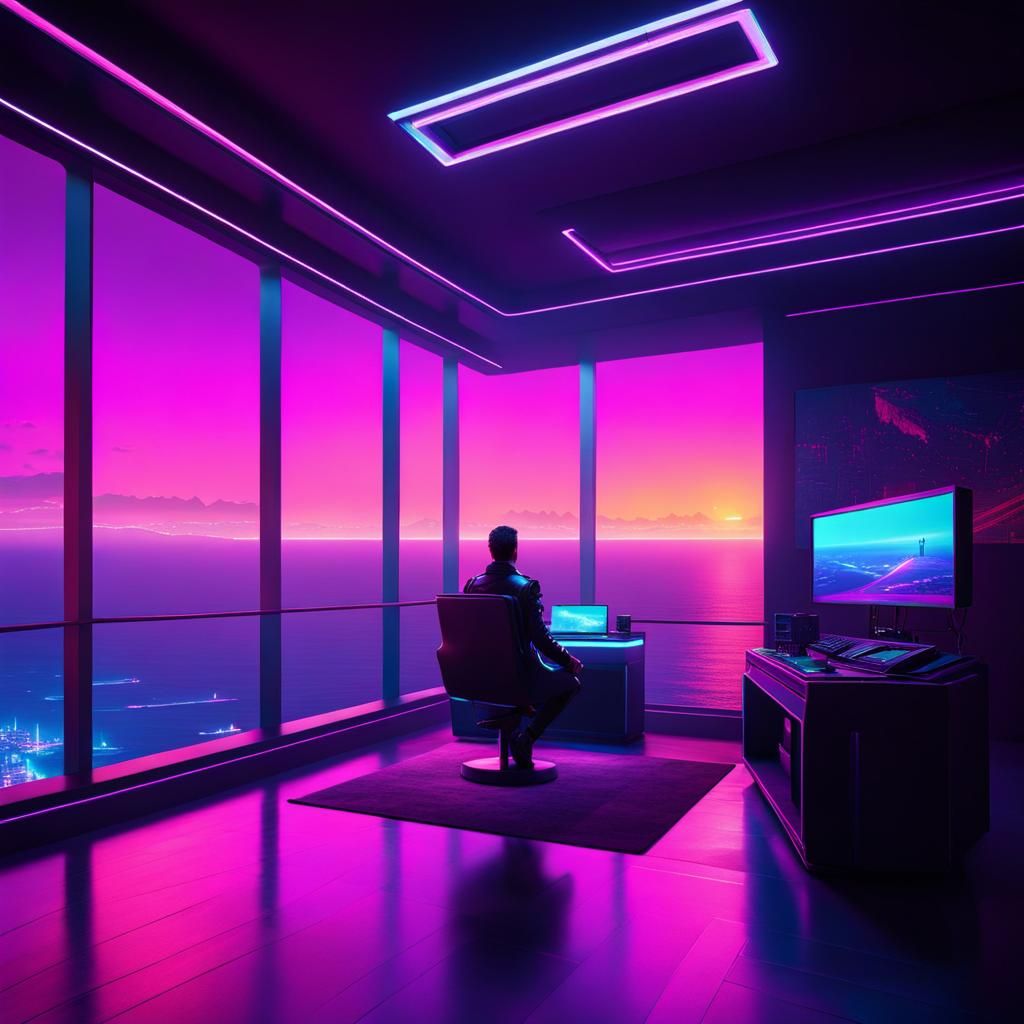 Here am I, flashing no colour/
Tall in this room overlooking the ocean