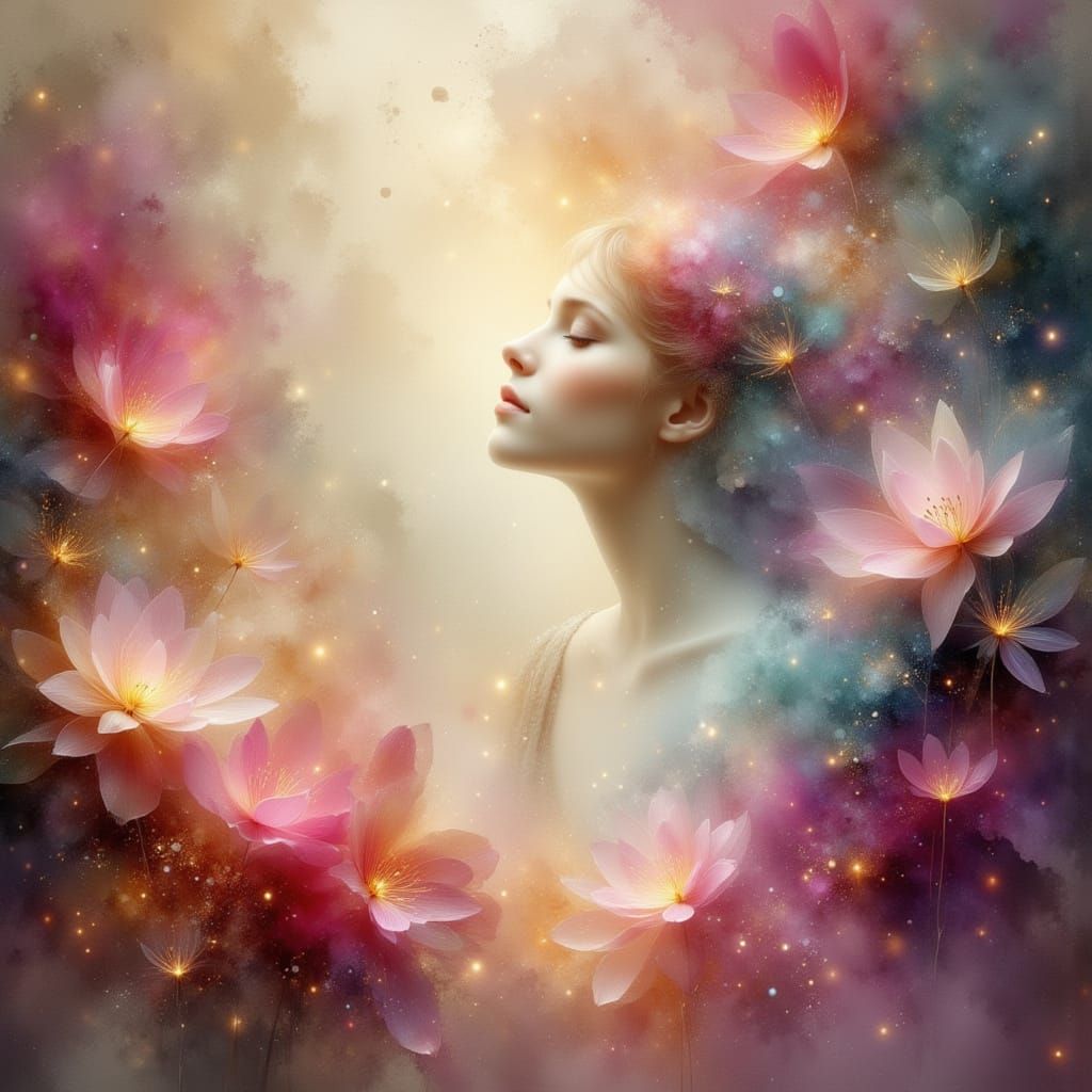 Ethereal Dreamscape in Ink Wash Style