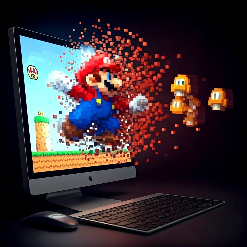 Mario Leaps to Life: Pixel Art Explosion
