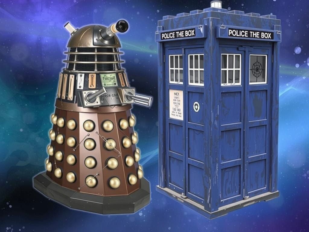Epic Sci-Fi Masterpiece of Dalek and TARDIS in Cosmic Hyperr...