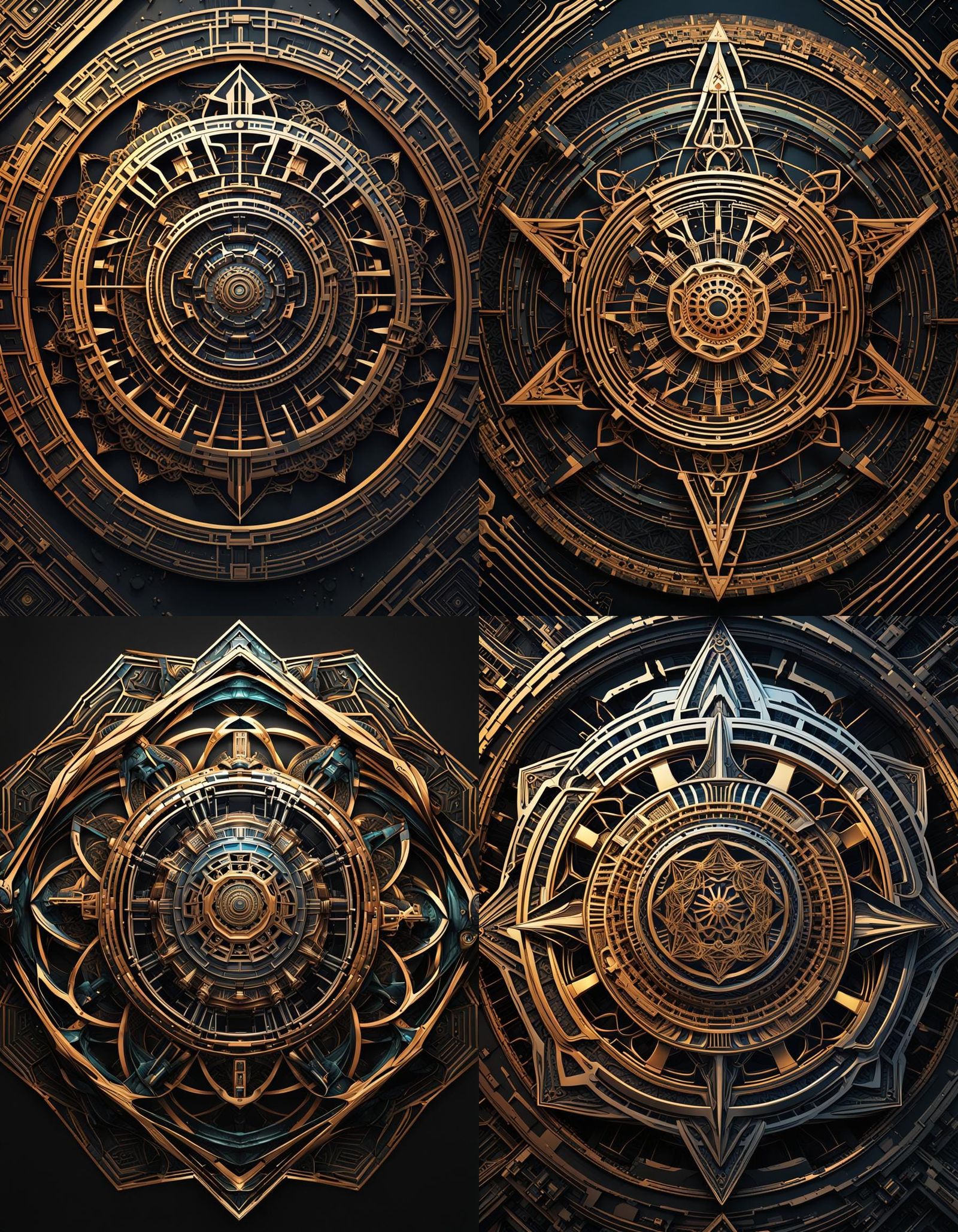 Cyber Tribal Logo with Sacred Geometry in 3D