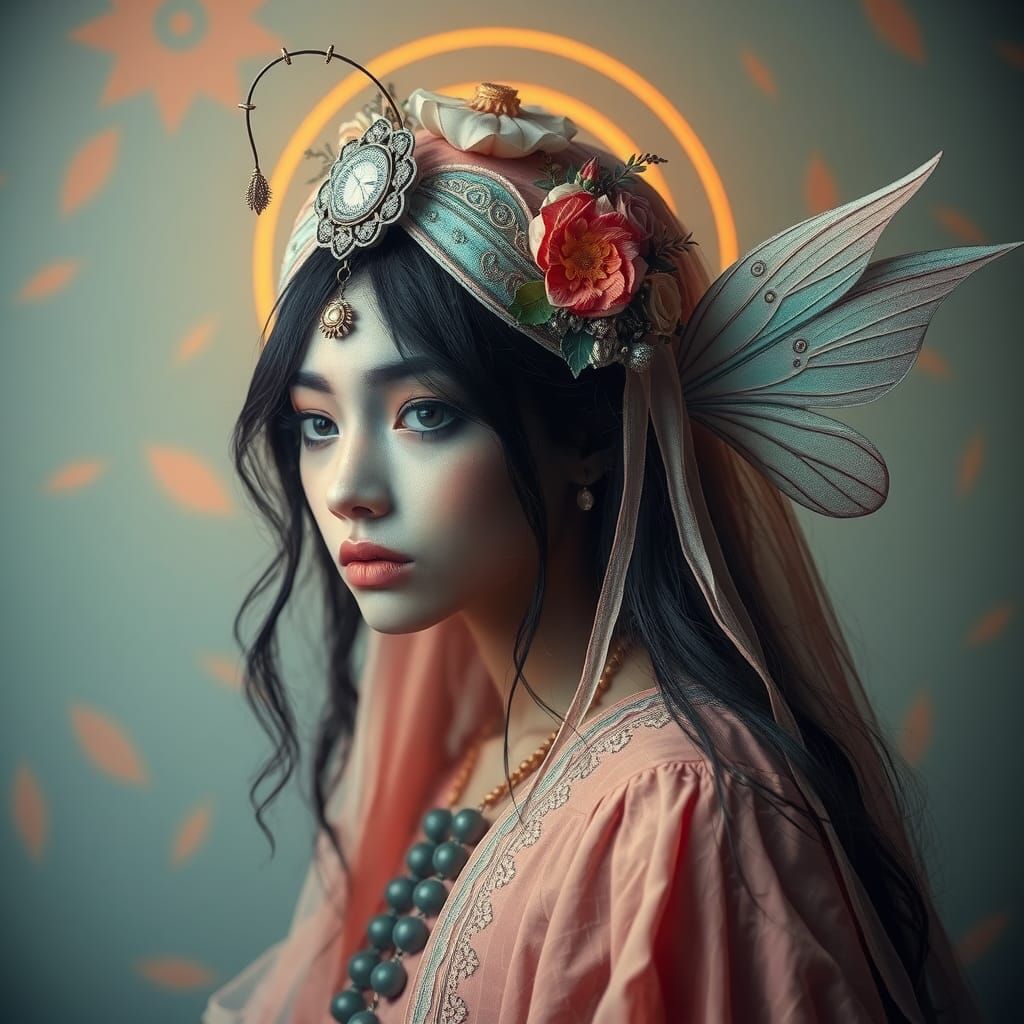 Elemental Fairy Portrait in Pastel Colors