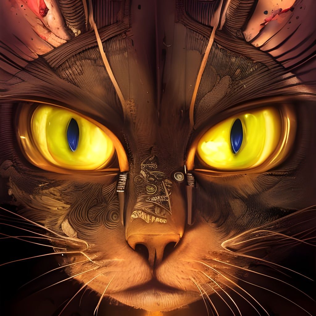 Armored cat portrait 2