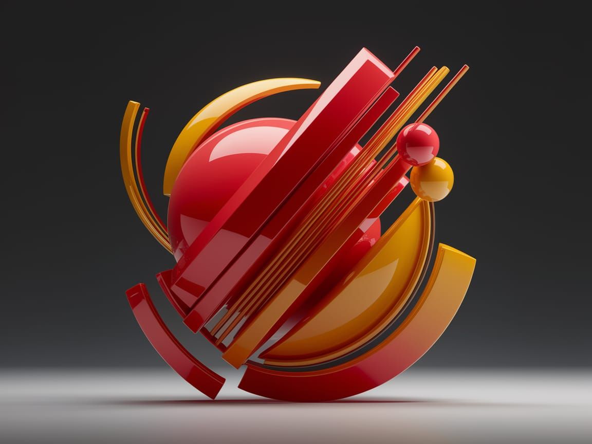 Vibrant Kinetic Sculpture in Bold Geometric Shapes