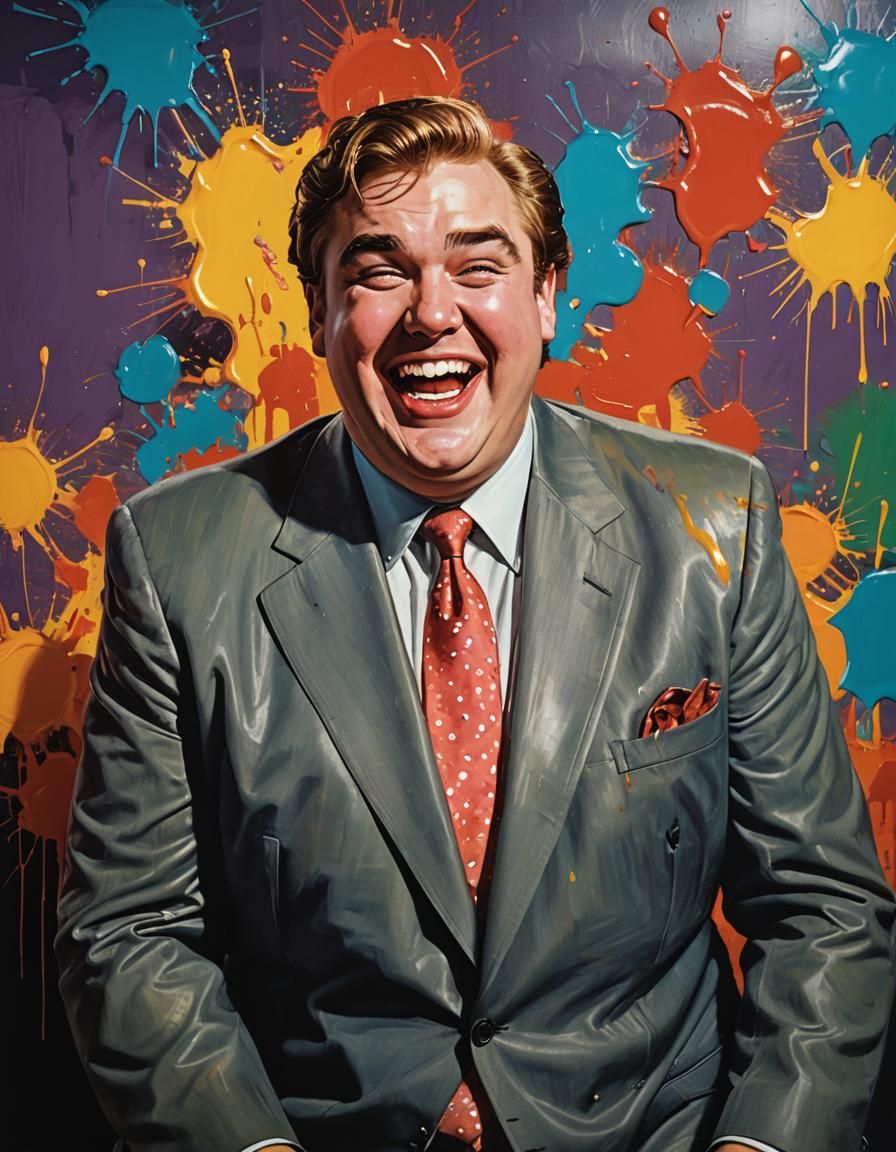 Pop Art Portrait of a Man Laughing Hysterically
