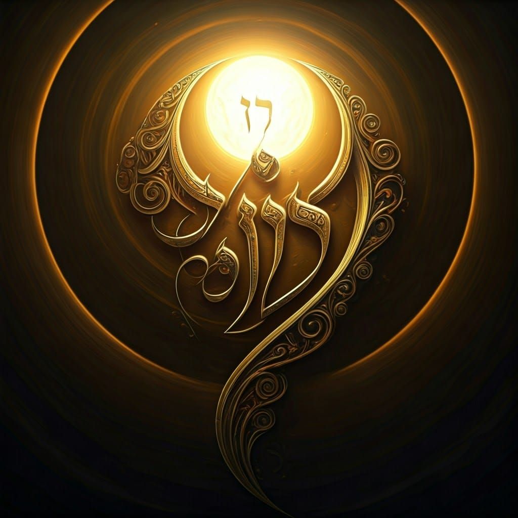 Hebrew Calligraphic Design in High-Fantasy Style