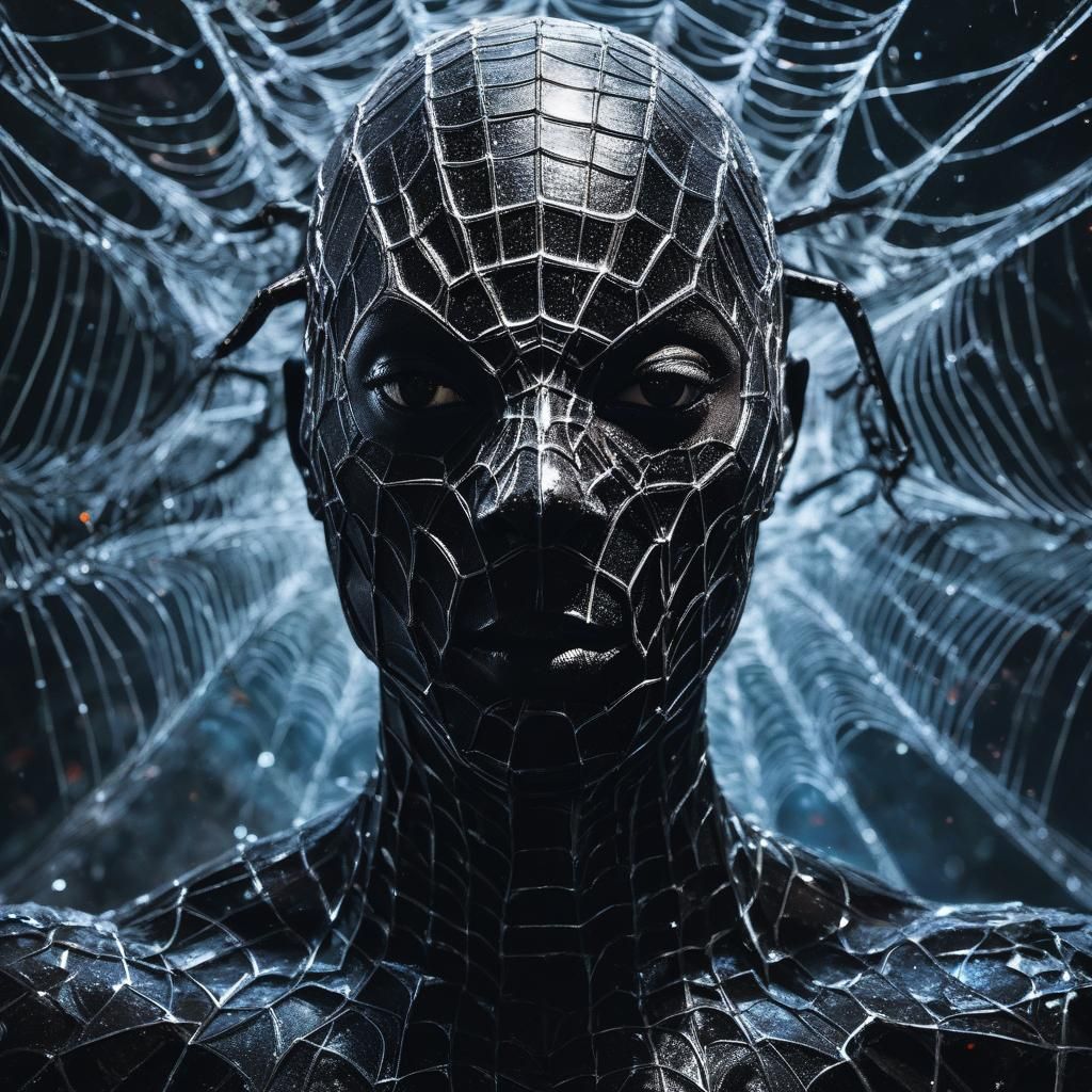 Nebula Spiderweb Warrior in Digital Art Style