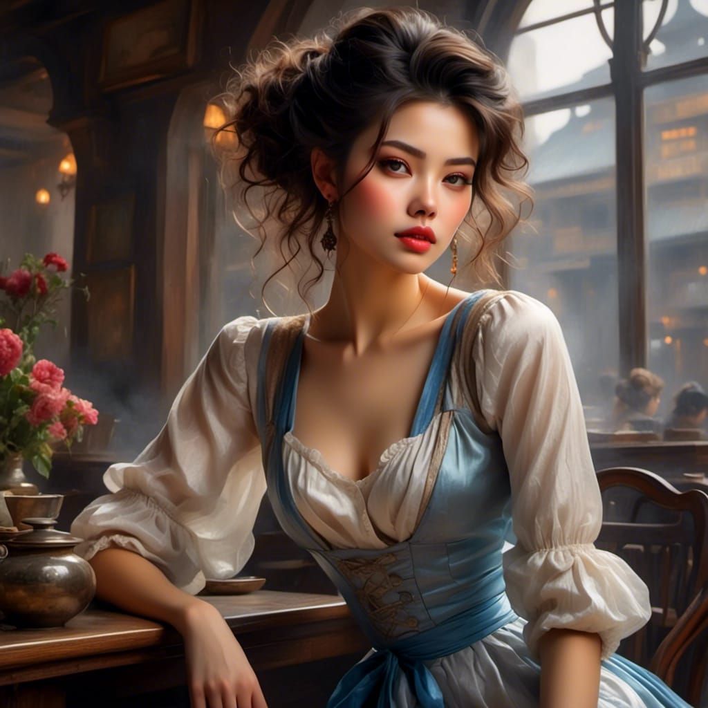 Glamorous Japanese Woman in Tokyo: Fantasy Magazine Cover