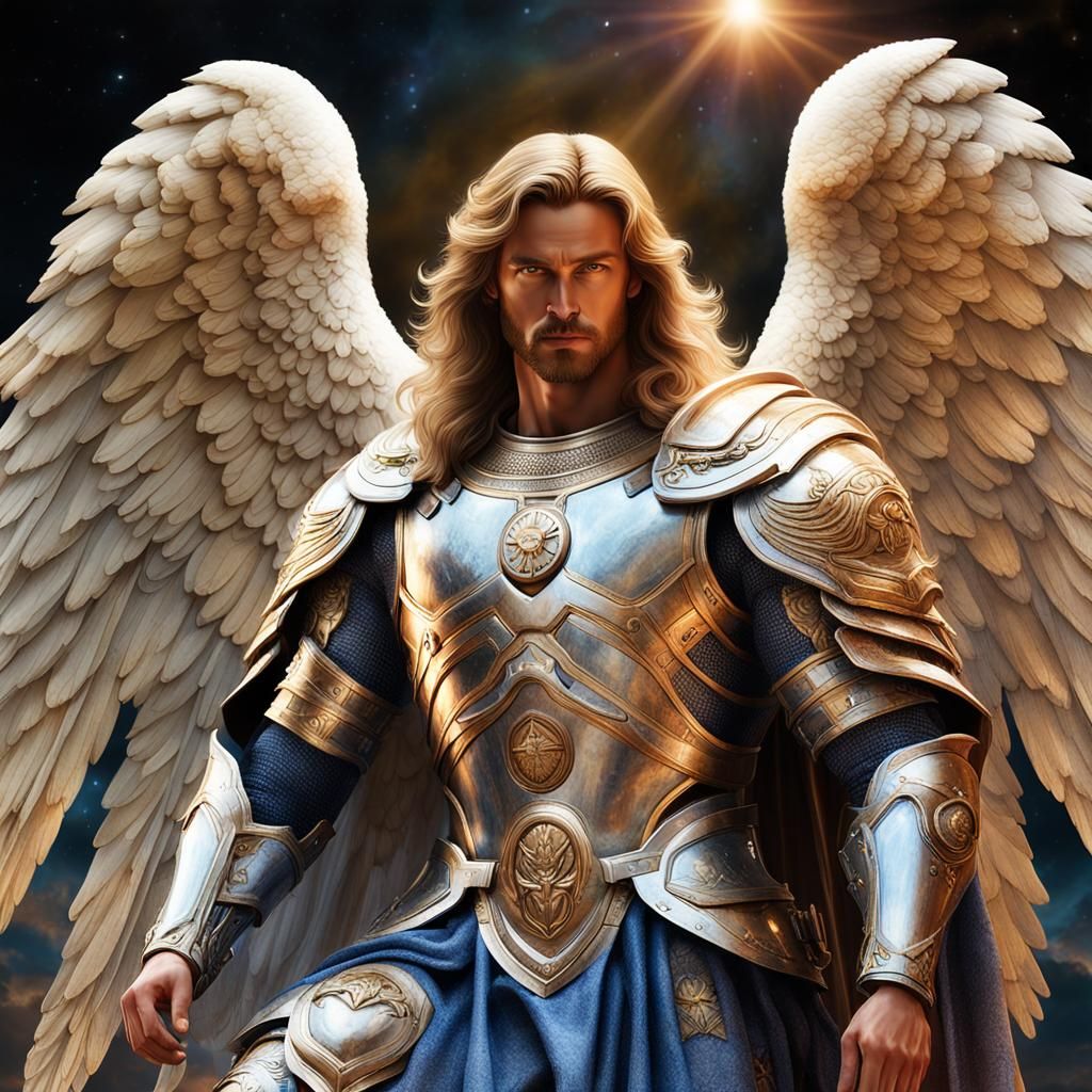 Archangel Michael in Celestial Armor: 8K Digital Art