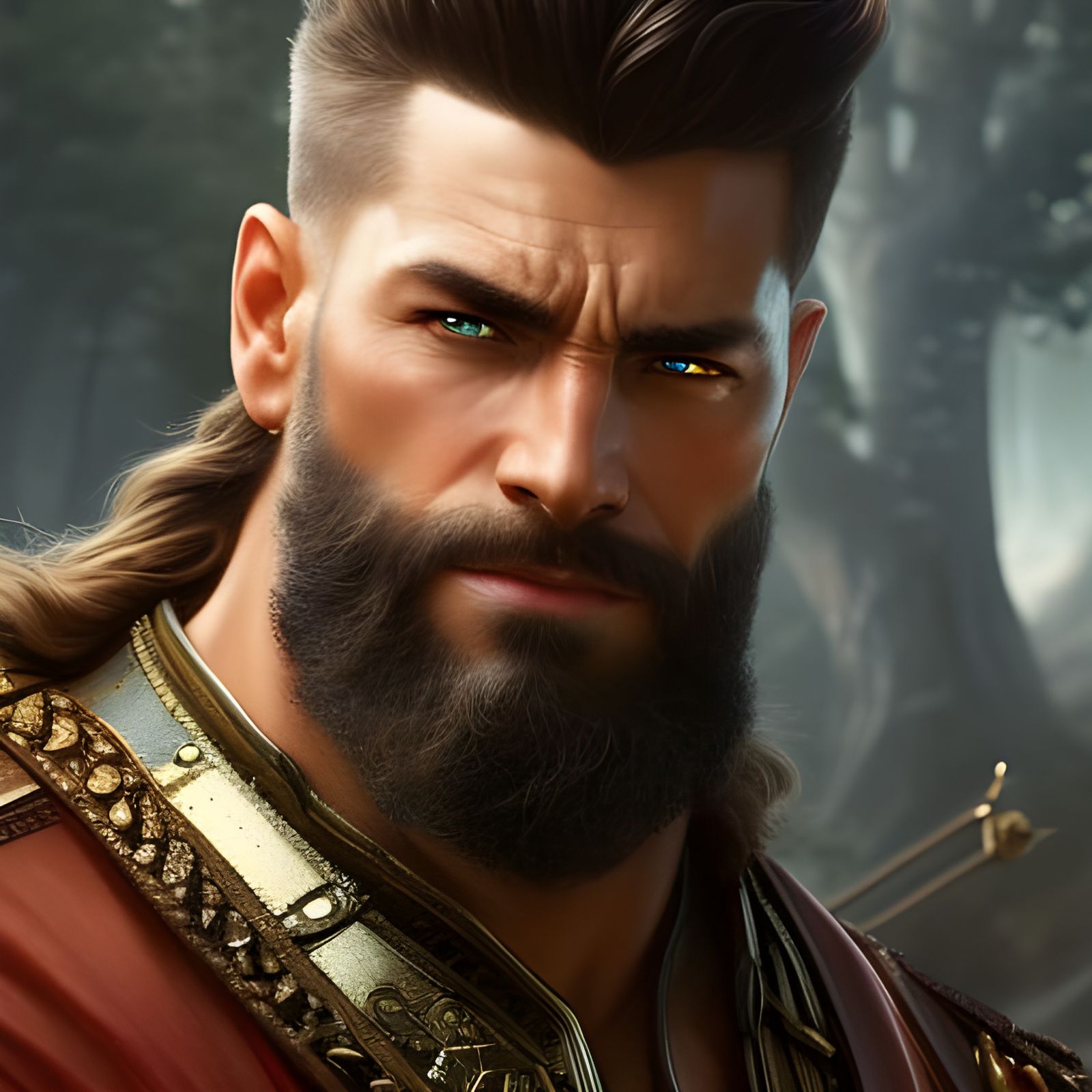 Viking Bard Portrait in Hyperrealistic Digital Art