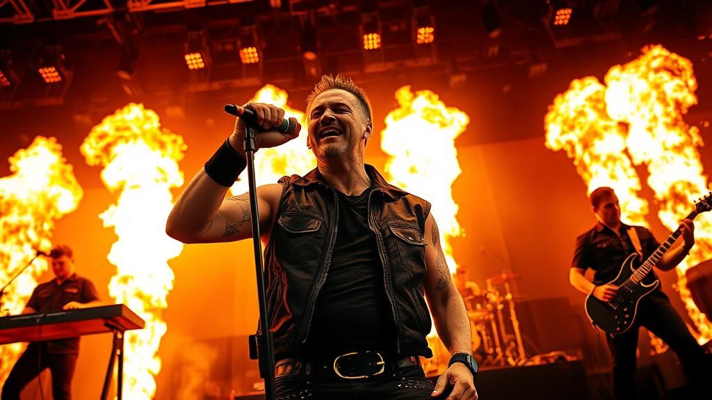 Intense Live Concert Photography with Fire Effects