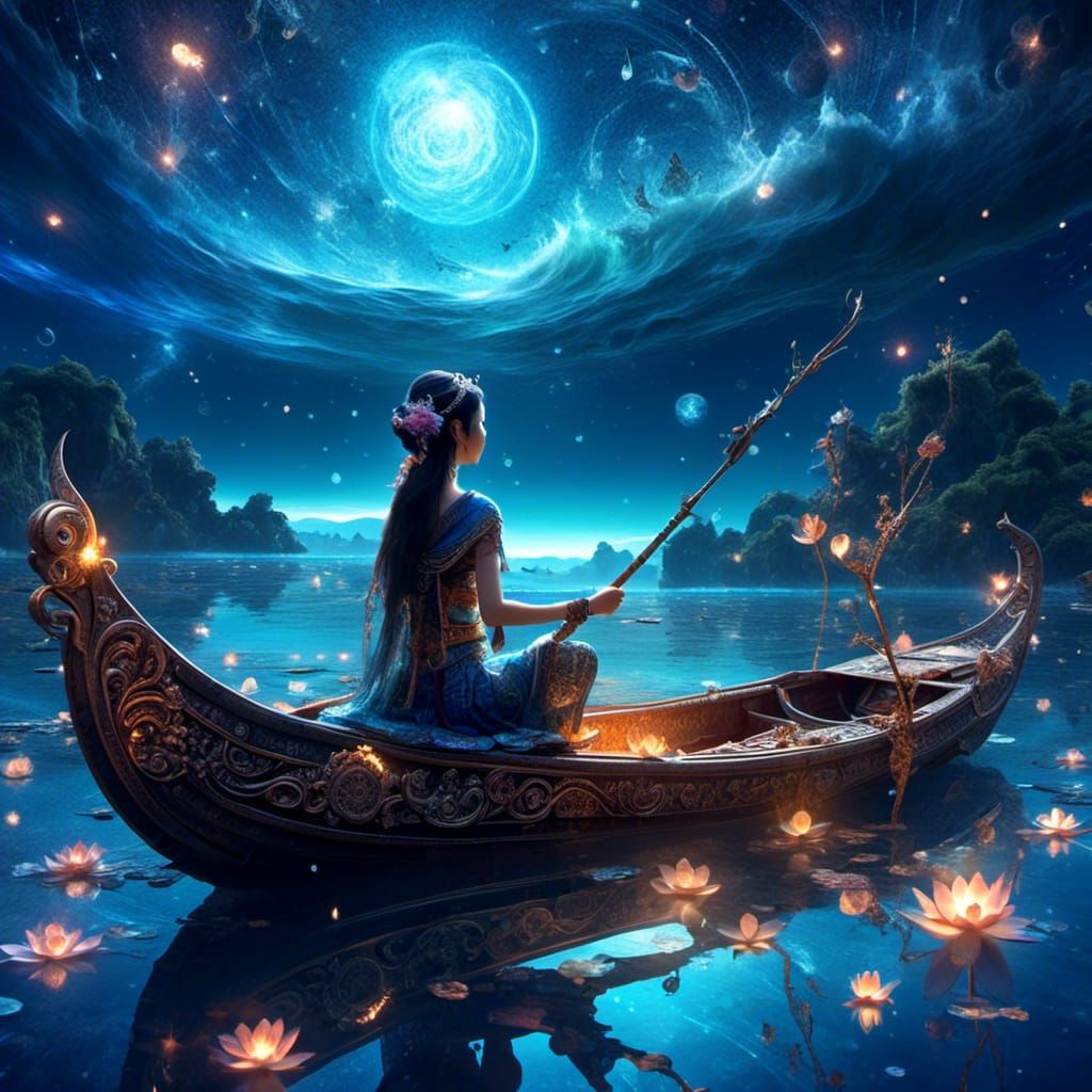 Epic Stary Night Reflection Over Calm Ocean