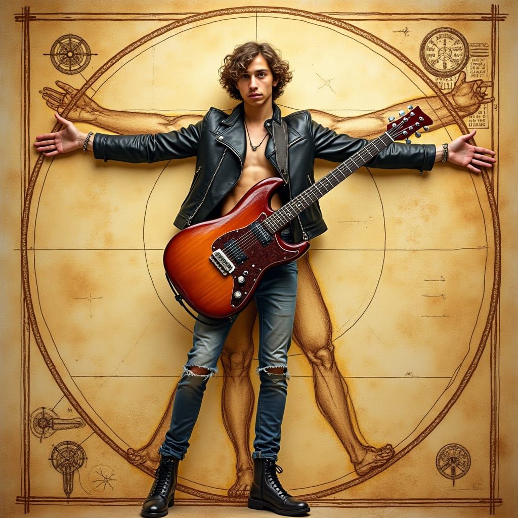 Hand Drawn Portrait of a Musician in a Renaissance-Inspired ...