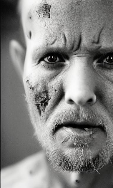 Intense Portrait of an Old Bearded Man