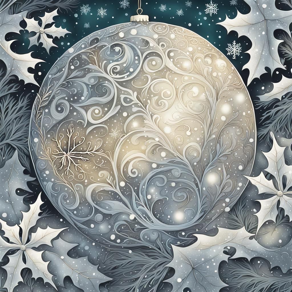 Enchanted Yule Blessing Ball in Whimsical Winter Wonderland