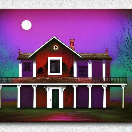 Horror House: Solarpunk Graffiti in Sci-Fi Style